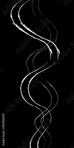 Monochrome Fluid Line Background, Abstract Black and White Flowing Curved Lines Vector, Modern Dynamic Swirl Shapes, Elegant Motion Design Elements.