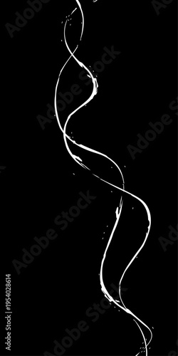 Monochrome Fluid Line Background, Abstract Black and White Flowing Curved Lines Vector, Modern Dynamic Swirl Shapes, Elegant Motion Design Elements.