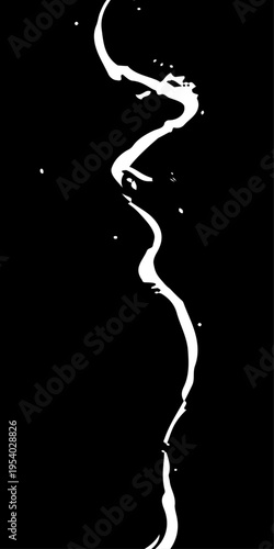 Monochrome Fluid Line Background, Abstract Black and White Flowing Curved Lines Vector, Modern Dynamic Swirl Shapes, Elegant Motion Design Elements.