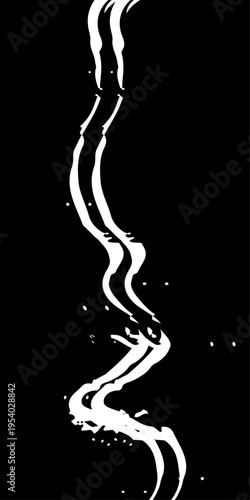 Monochrome Fluid Line Background, Abstract Black and White Flowing Curved Lines Vector, Modern Dynamic Swirl Shapes, Elegant Motion Design Elements.