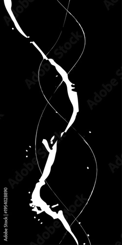 Monochrome Fluid Line Background, Abstract Black and White Flowing Curved Lines Vector, Modern Dynamic Swirl Shapes, Elegant Motion Design Elements.