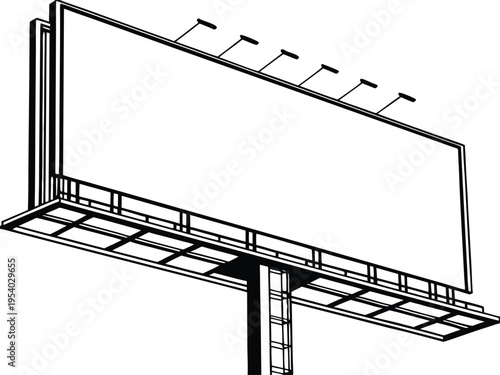 blank billboard isolated on white