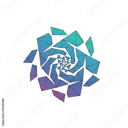 Abstract Broken Rose Fragmented Artwork Design.