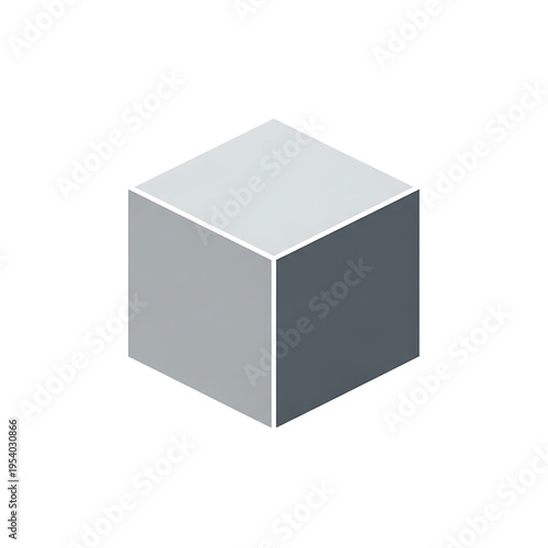 3D Cube Geometric Shape Object Illustration.