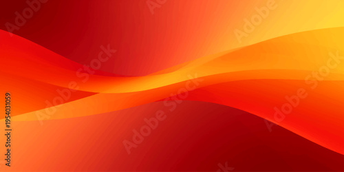Abstract red background with waves and orange gradient curves creates a flowing motion pattern of light and energy in this artistic vector wallpaper illustration