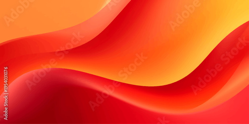 A vibrant abstract red wave background features a flowing orange gradient and golden light curves, creating a motion-filled vector illustration design with a fiery texture and artistic backdrop