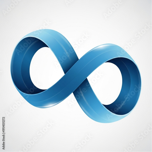 Blue Infinity Loop Symbol 3D Rendering.