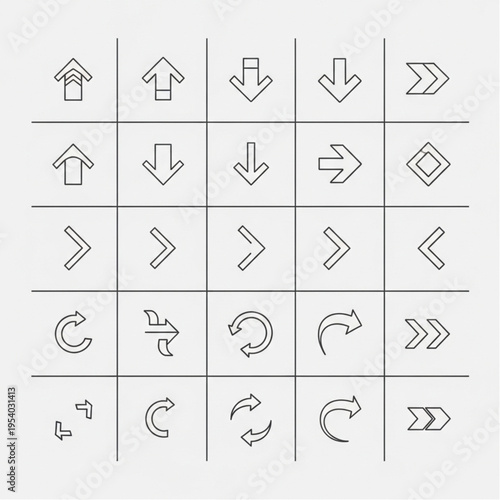 Collection of Simple Black Arrows Icons.