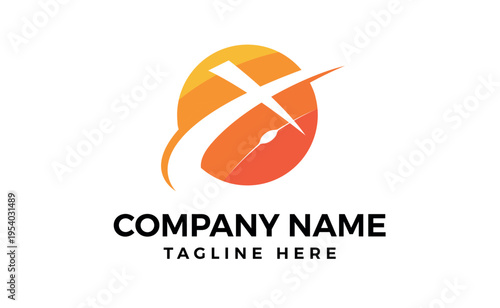 Ball with x logo design