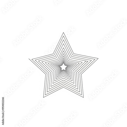 Black Star Shape Geometric Design Element.