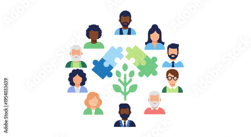 Diverse Community Collaboration for Sustainable Growth and Social Responsibility Icon