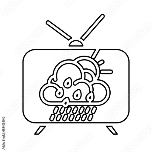Rain weather report TV icon