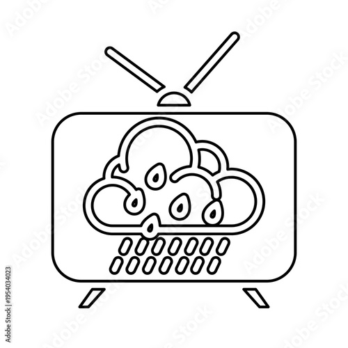 Rain weather report TV icon