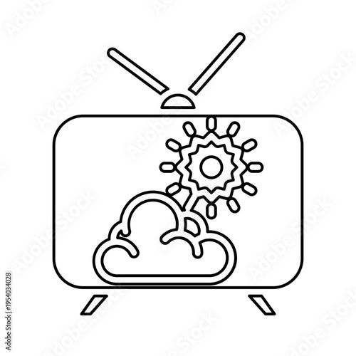 Sunny weather report TV icon