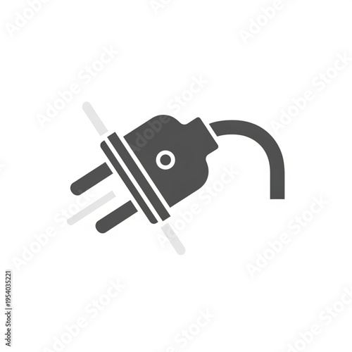 Electric Plug with Cable and Prongs.