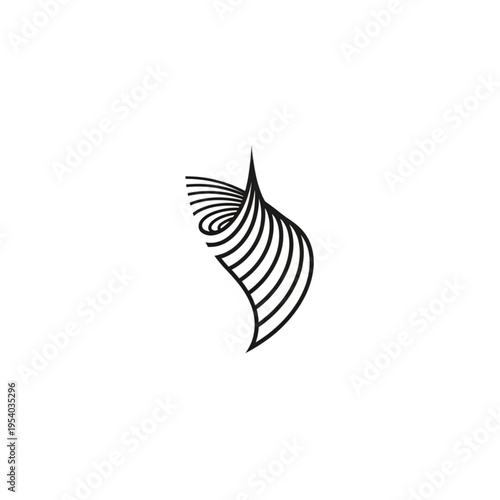 Black and White Feather Illustration.