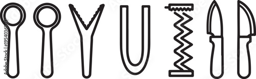 Creative illustration of kitchen utensils forming the word you Vector