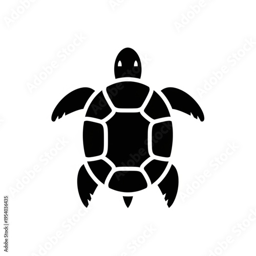 Black Silhouette of a Turtle.