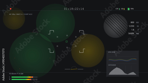 This digital camera screen interface shows video recording data