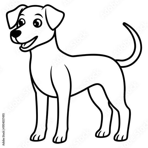 A happy Jack Russell terrier puppy is a cute domestic pet breed shown in this vector illustration of a small canine mammal portrait isolated on a white background