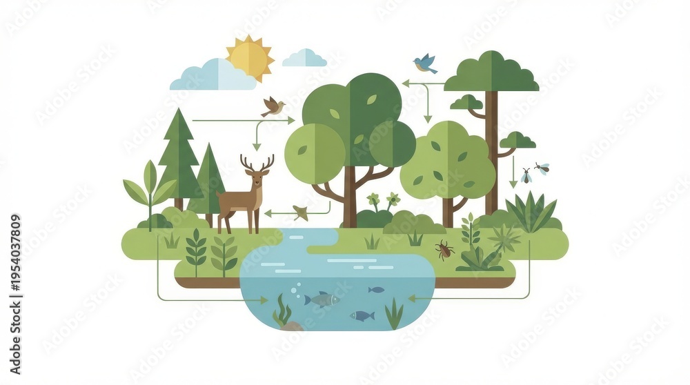 Fototapeta premium Ecosystem forest environment nature balance.