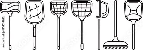 Assorted cleaning tools and accessories for maintaining a tidy home Vector