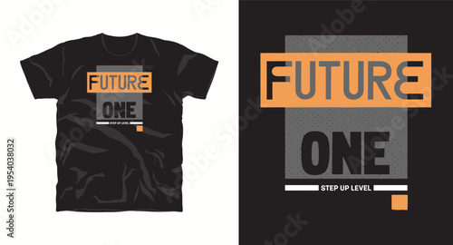 Future one typography for t-shirt graphic design on black background