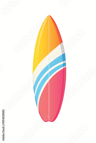 Colorful Surfboard Flat Illustration