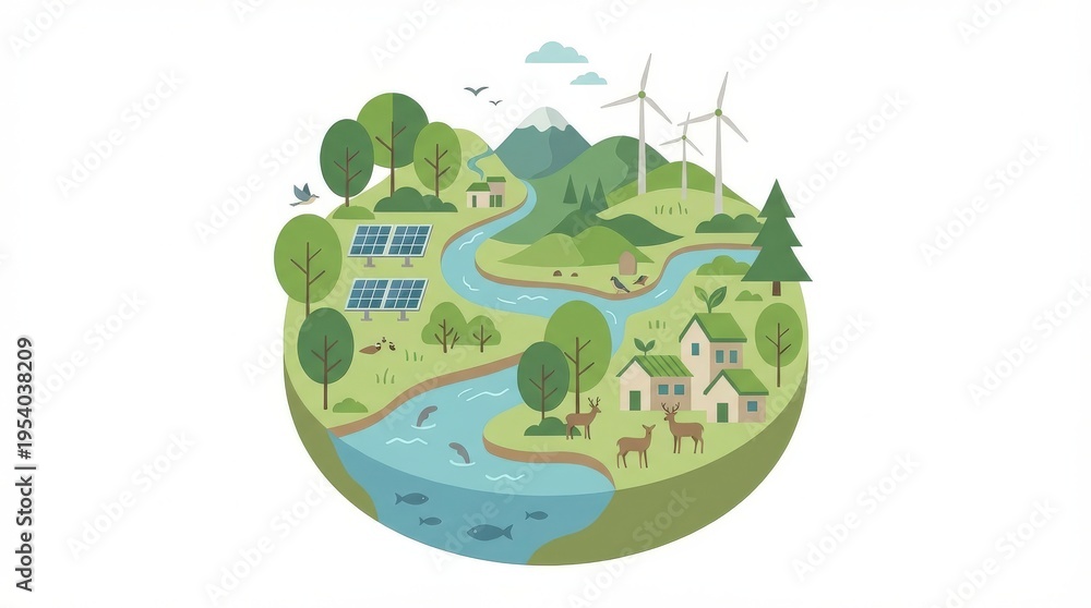 Fototapeta premium Eco friendly sustainable green earth.