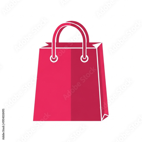 Red Shopping Bag with Handles.