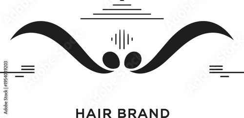 Hair brand logo vector illustration with abstract flowing shapes modern minimal design for salon beauty and cosmetic branding identity