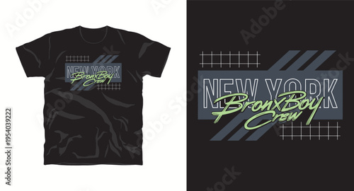 New York bronx boy crew custom typography for t-shirt and apparel design