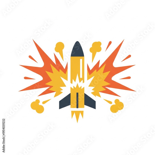 Rocket Explosion Blast Off.