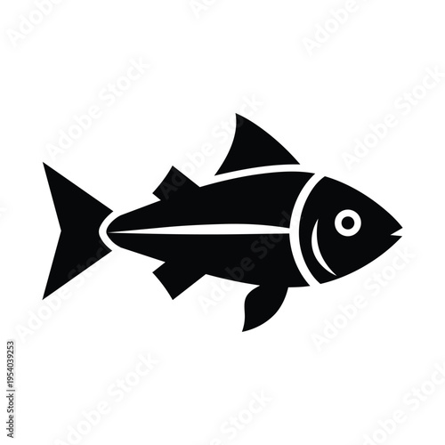 Fish silhouette icon for seafood or aquatic themes