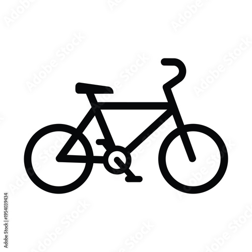Bicycle icon silhouette for transportation and cycling concepts