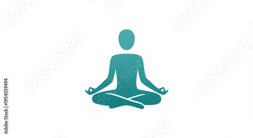 Person Meditating in Lotus Position Silhouette.