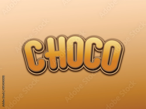 editable choco text effect vector