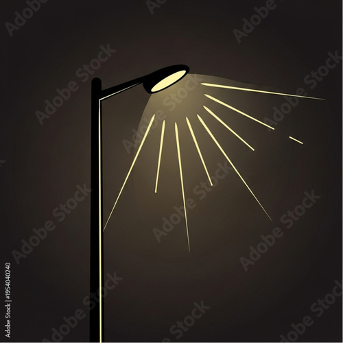 Street Lamp Illuminated at Night Time.