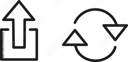 Minimalist outline icons representing share and refresh operations for user interface design