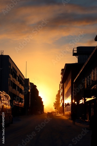 Street at Sunset