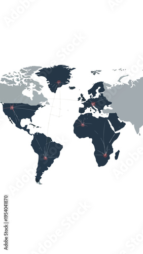 A world map with various countries highlighted in dark blue and marked with red dots on a white background, symbolizing global activism to stop war