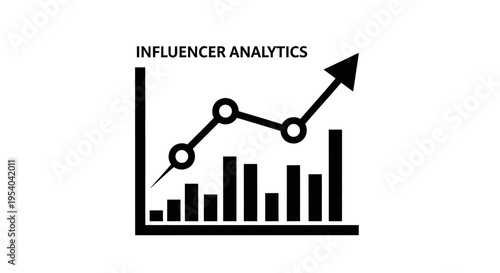Influencer Analytics Graph Showing Growth Trend For Social Media Metrics