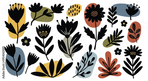 A vibrant and diverse collection of various types of leaves and foliage