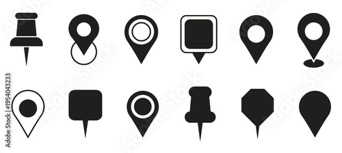 Set of location pin icons. location pin place marker. Modern map marker collection. Pinpoint. Location pin icon. Map pin place marker. 