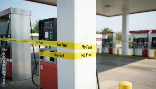 Fuel shortage emergency response gas station photo urban environment close-up view infrastructure issues