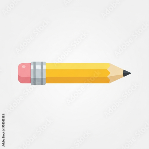 Yellow Pencil with Eraser and Sharp Tip.