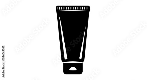 Black tube of toothpaste or cosmetics icon
