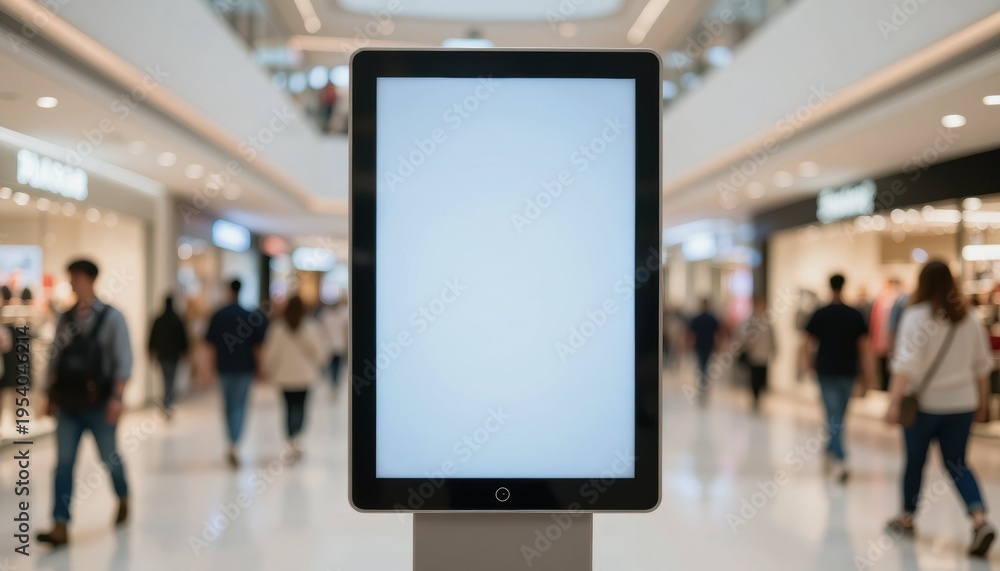 Obraz premium Digital display advertisement in shopping mall interactive installation urban environment engaging viewpoint