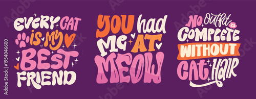 Funny hand drawn doodle lettering quote about cat lovers. Lettering for t-shirt design, mug print, bag print, clothes fashion. 100% hand drawn vector image.