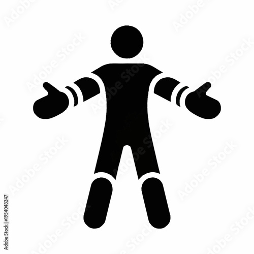 Goalkeeper icon with open arms ready to catch ball.